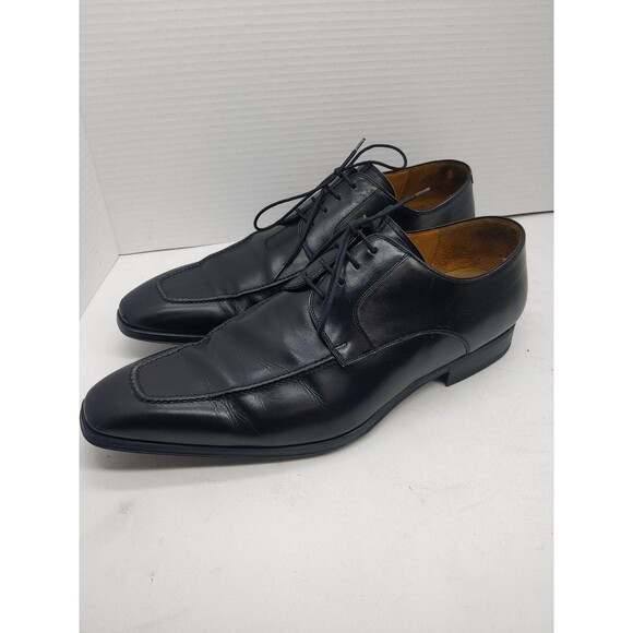 Magnanni for Neiman Marcus 9971 Black Leather Derby Lace Up Shoes Men Size 12 - Picture 2 of 16